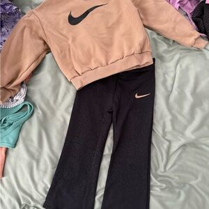 Nike Kids Black and Tan Leggings